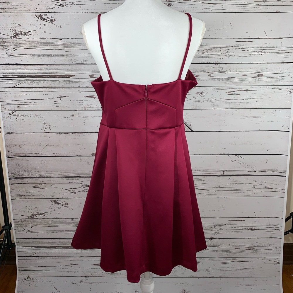 NWT Topshop corset dress red with black ties - Picture 2 of 6